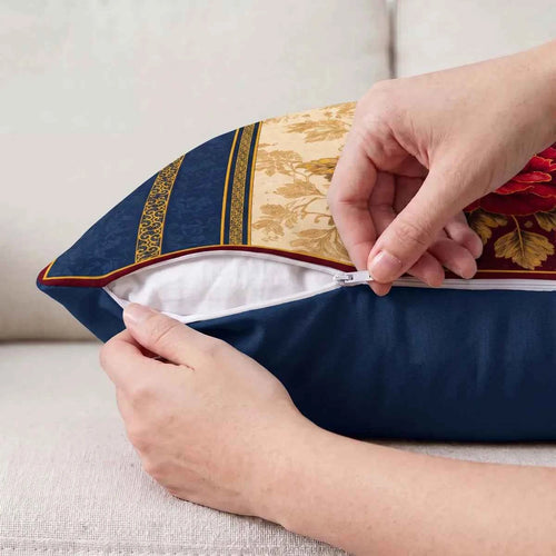 Corner Peony Cushion Cover | Hummingbird