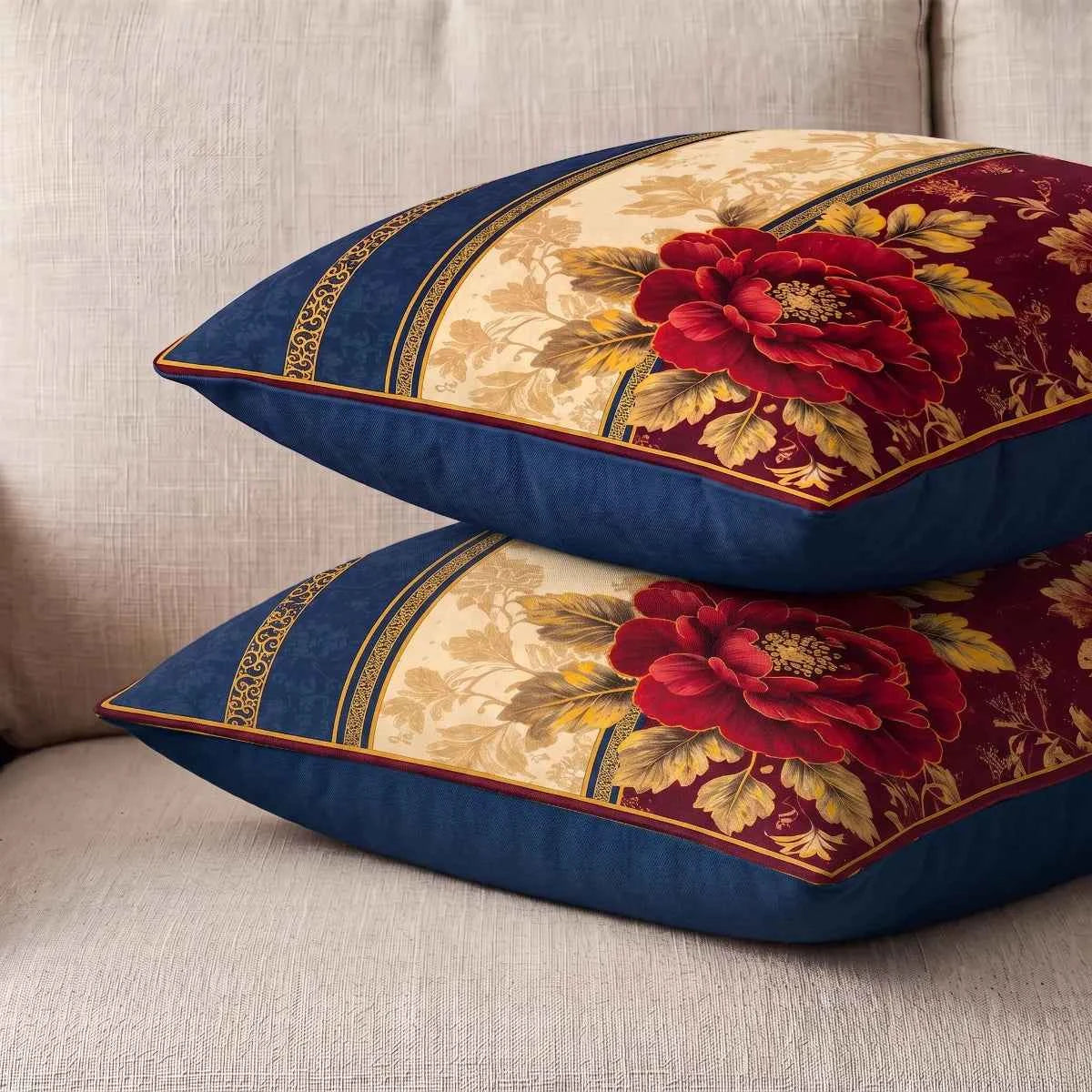 Corner Peony Cushion Cover | Hummingbird