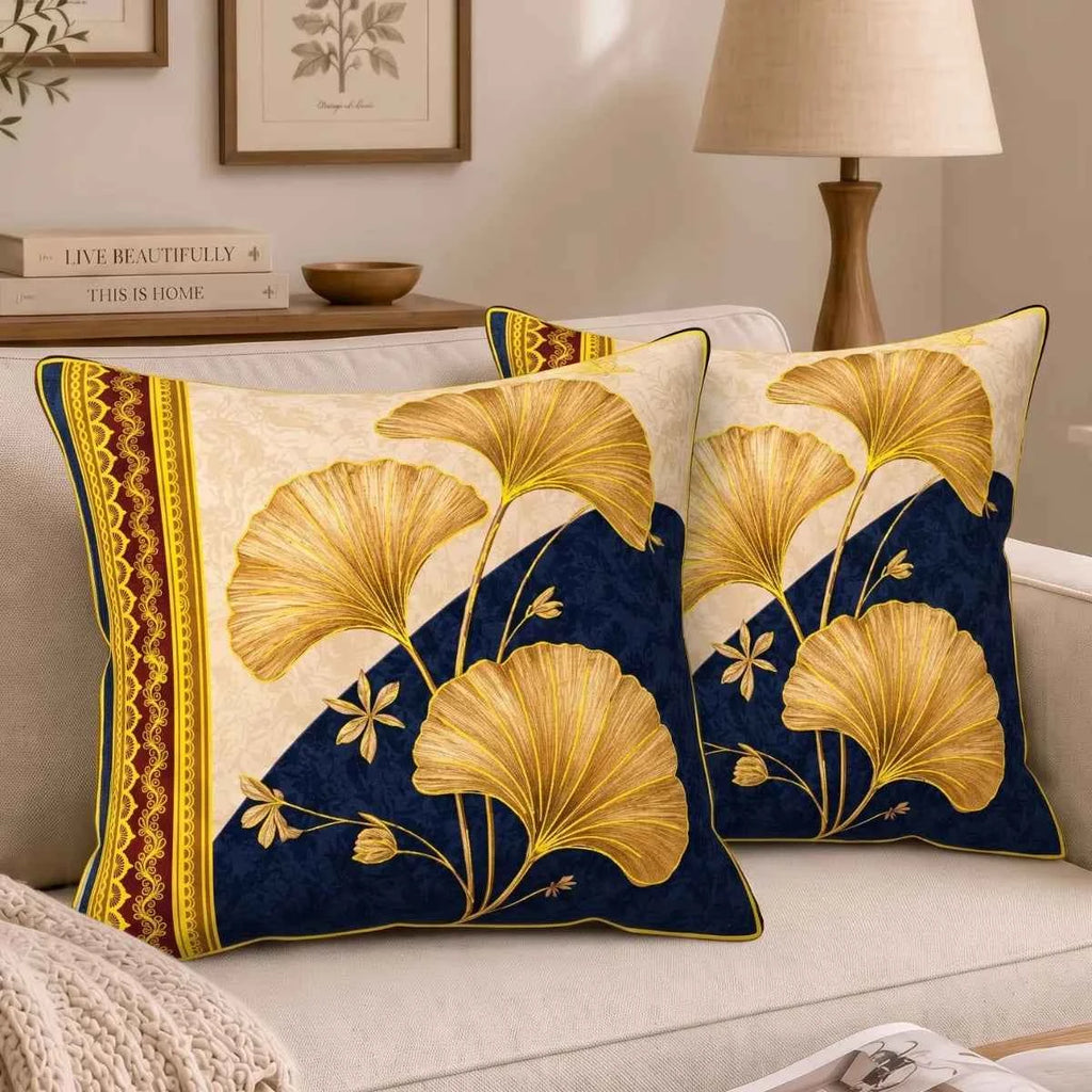 Golden Ginkgo Cushion Cover | Hummingbird