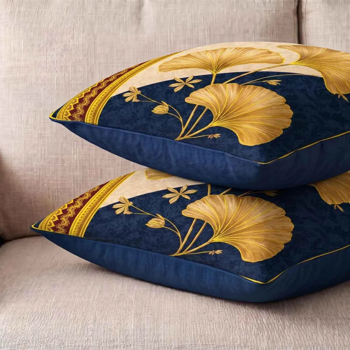 Golden Ginkgo Cushion Cover | Hummingbird
