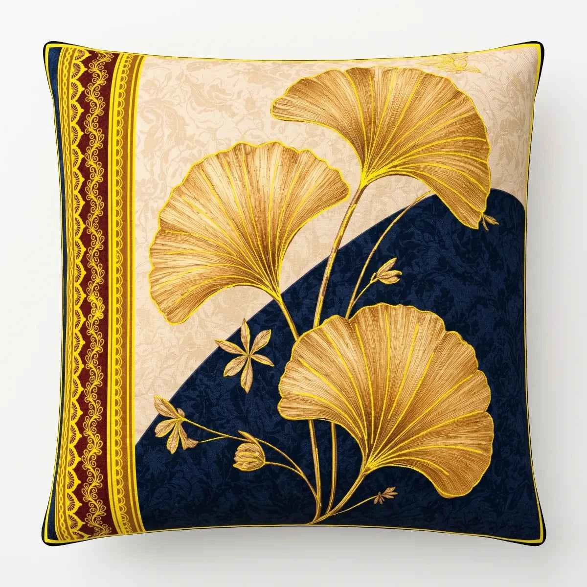 Golden Ginkgo Cushion Cover | Hummingbird
