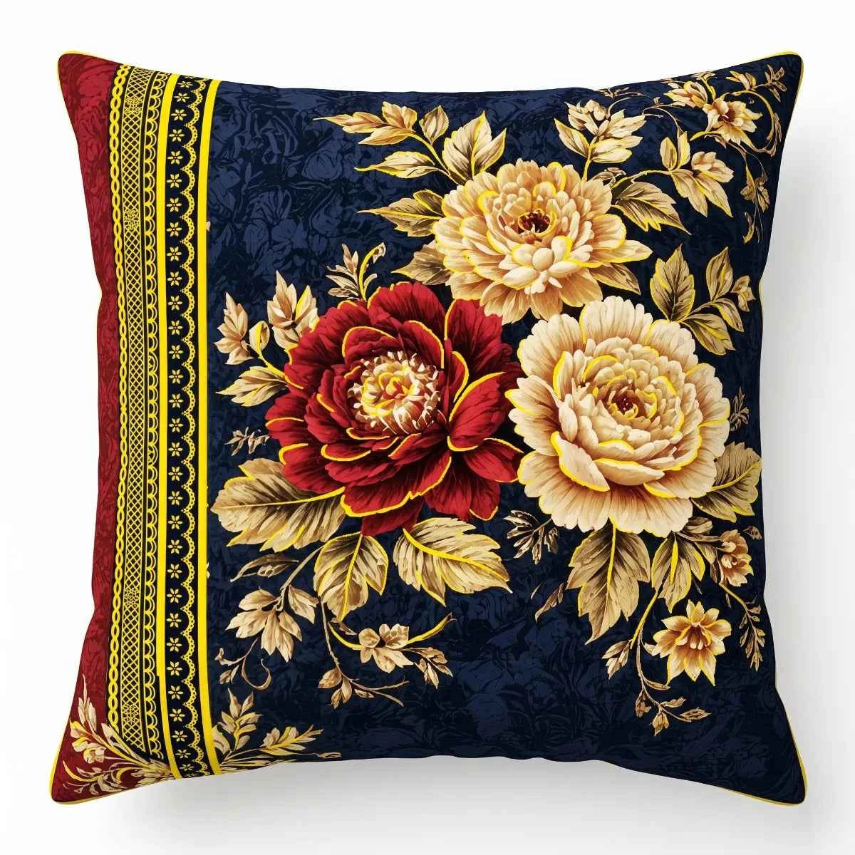 Velvet Peony Cushion Cover | Hummingbird