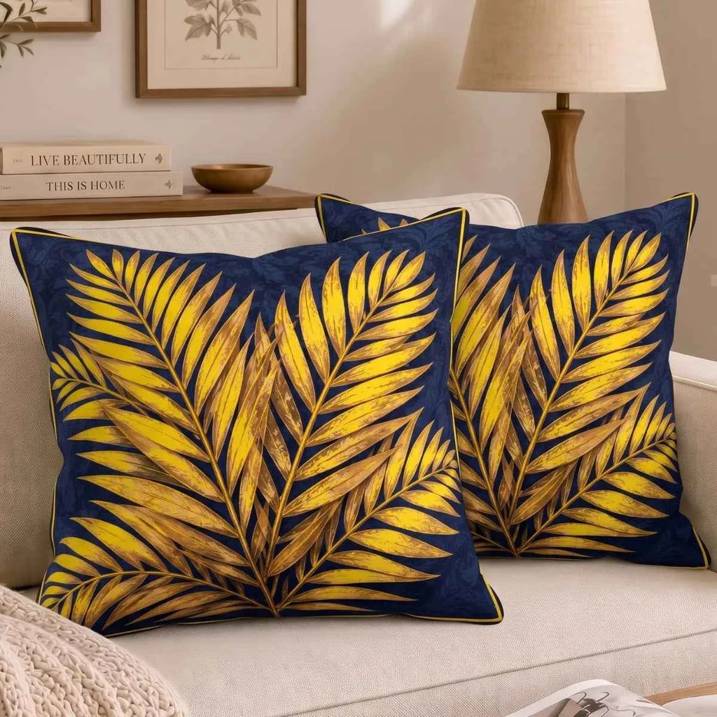 Golden Palm Cushion Cover | Hummingbird