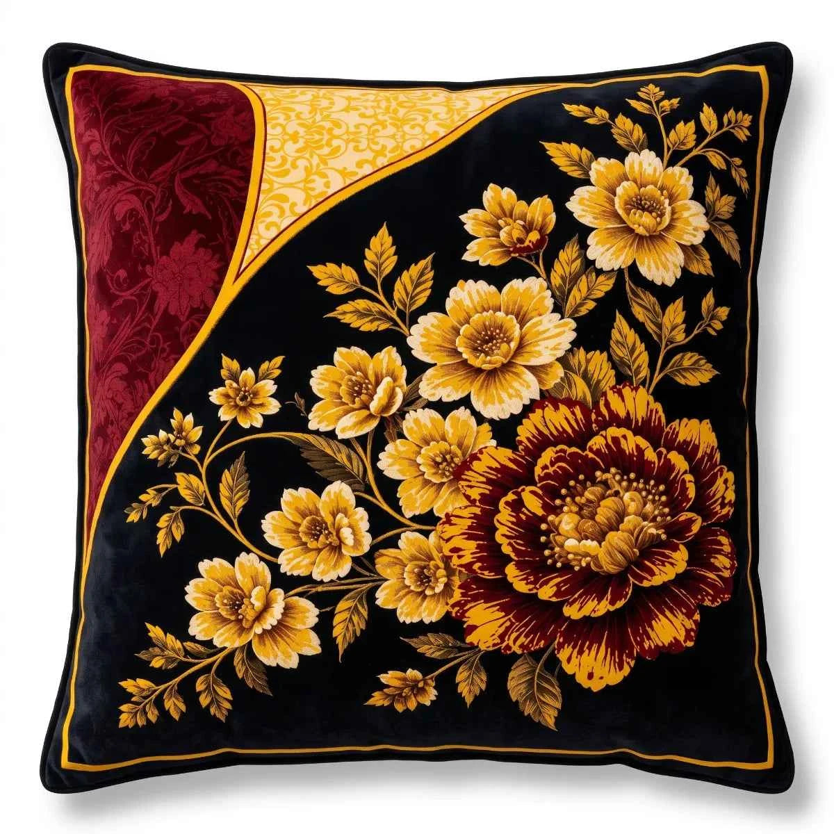 Midnight Peony Cushion Cover | Hummingbird