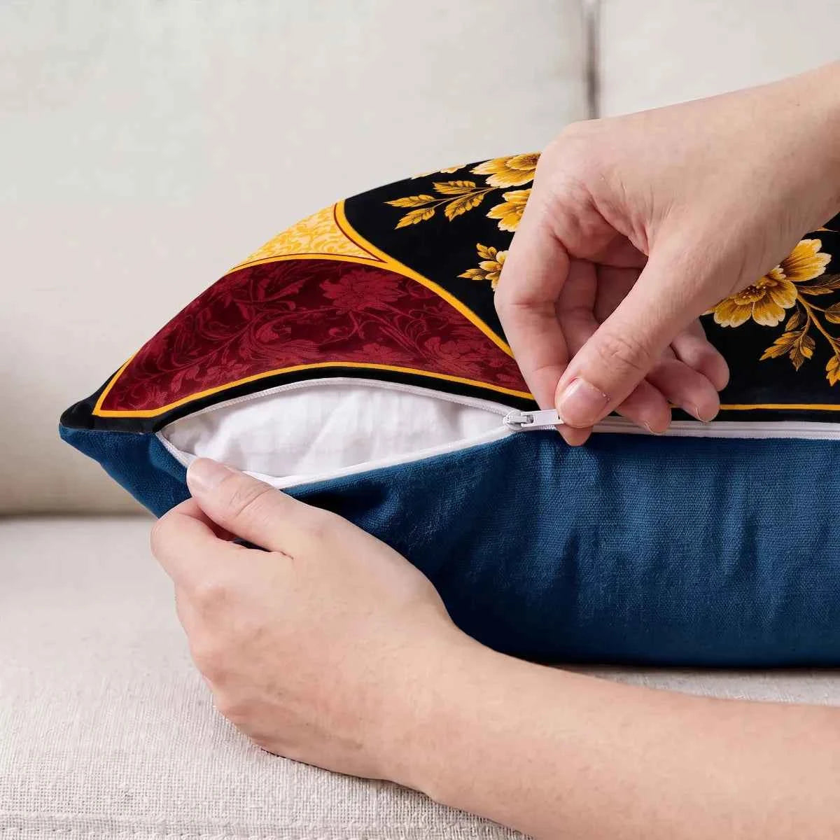 Midnight Peony Cushion Cover | Hummingbird