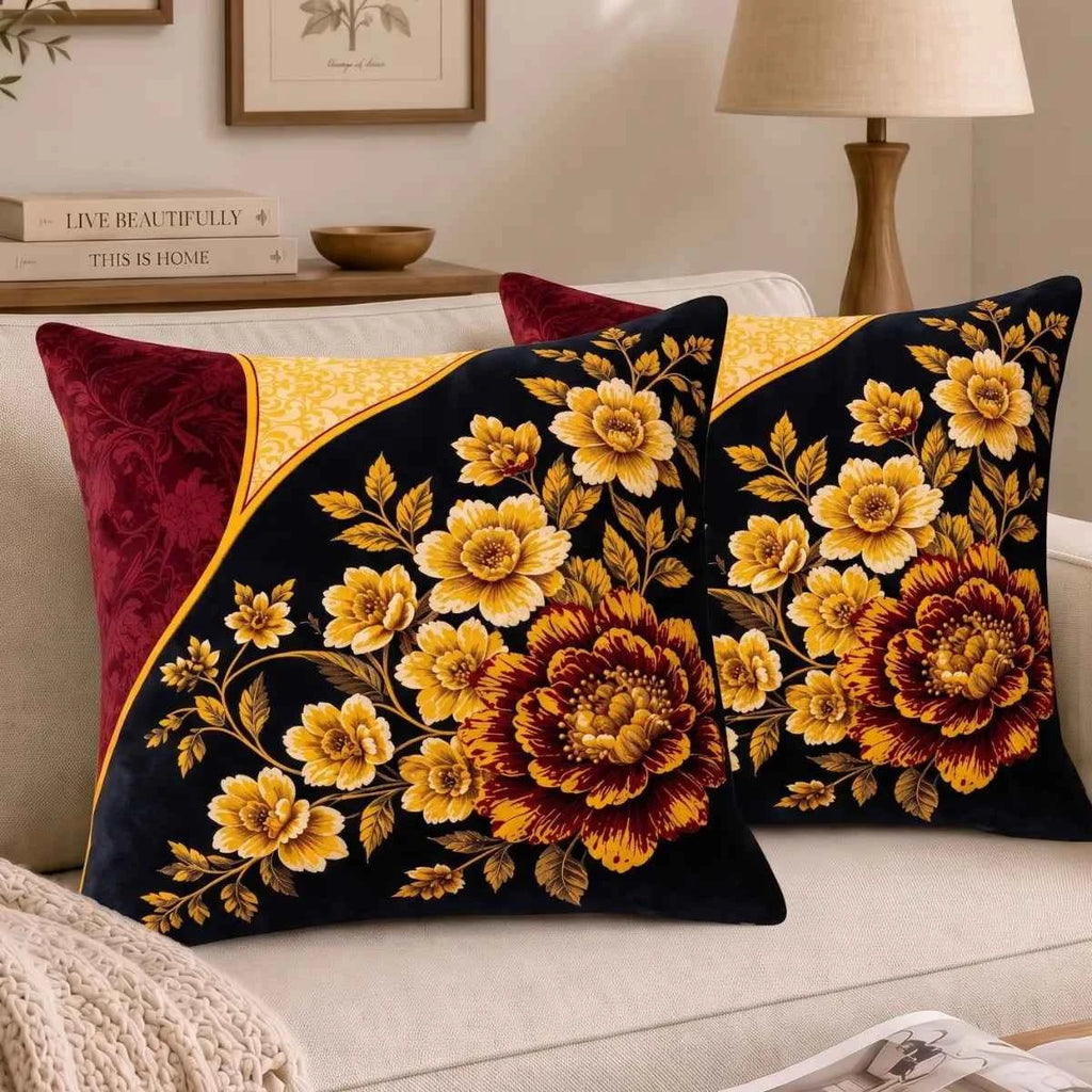 Midnight Peony Cushion Cover | Hummingbird