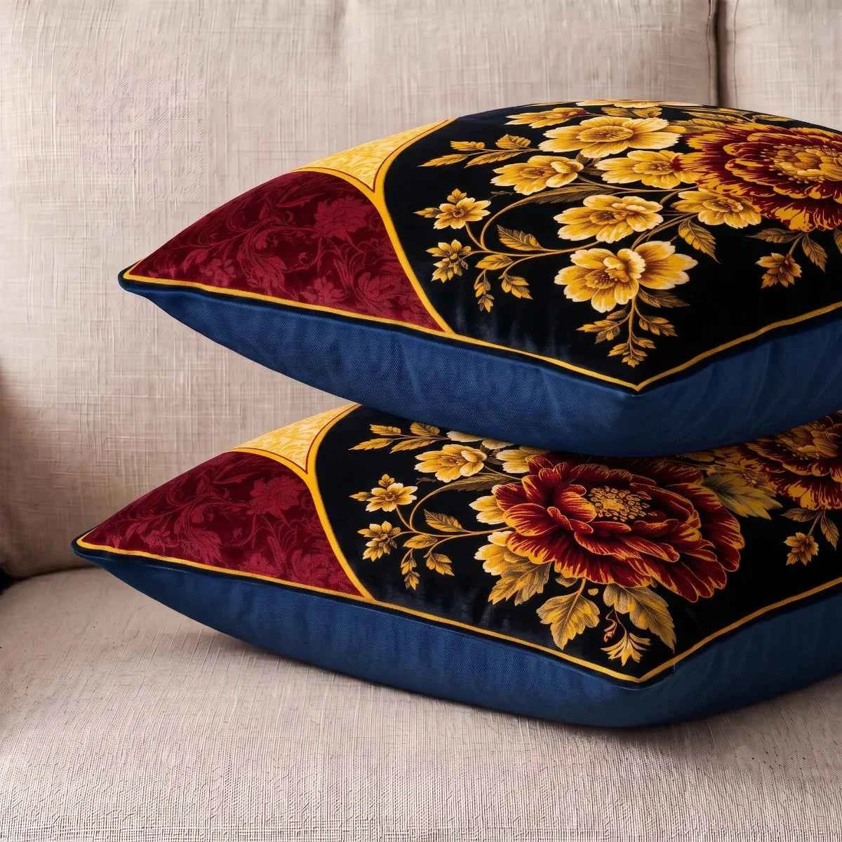 Midnight Peony Cushion Cover | Hummingbird