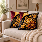 Midnight Peony Cushion Cover | Hummingbird