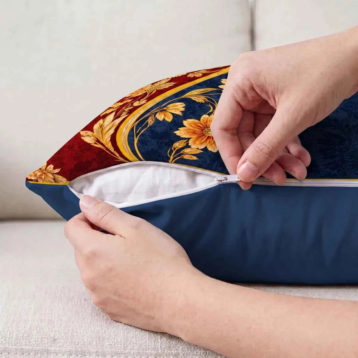 Sunburst Swirl Cushion Cover | Hummingbird