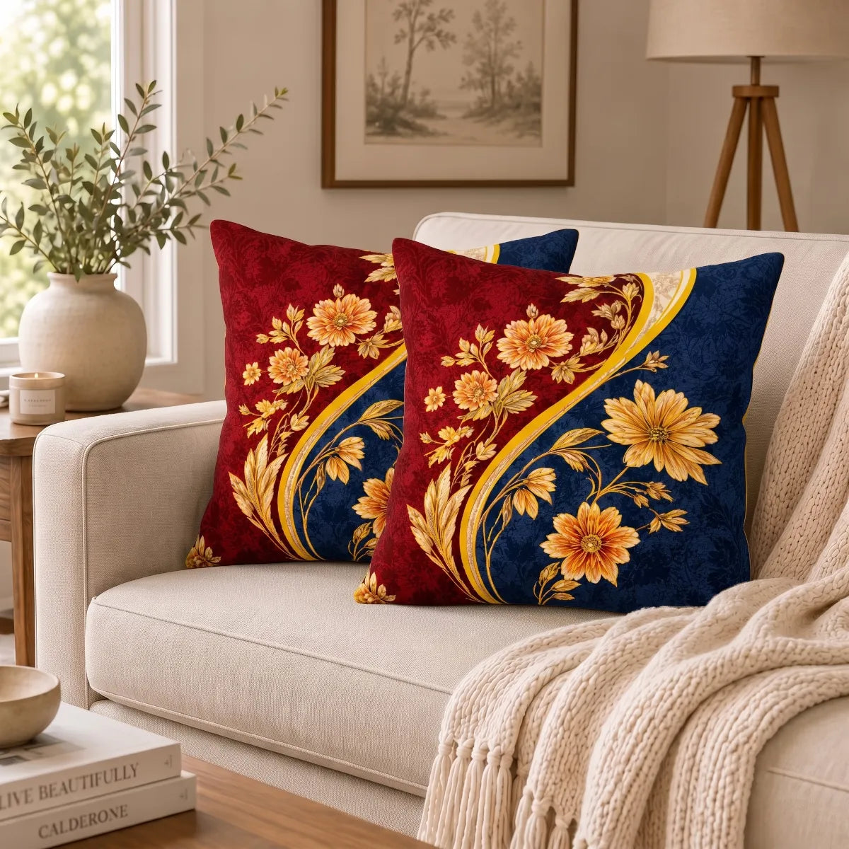 Sunburst Swirl Cushion Cover | Hummingbird