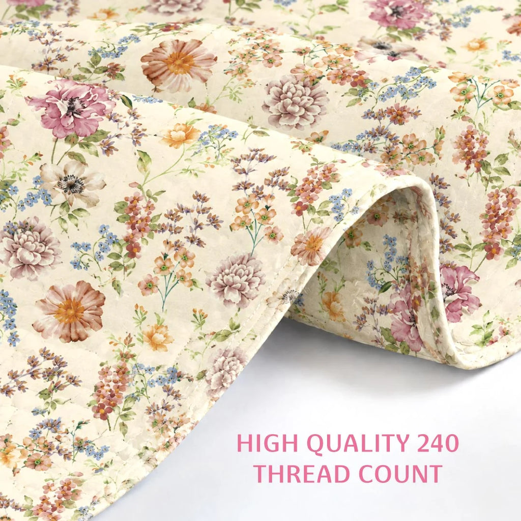 Flora Double Bedsheet, 100% Cloud Cotton, 240 TC, 2 Pillow Covers