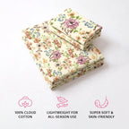 Flora Double Bedsheet, 100% Cloud Cotton, 240 TC, 2 Pillow Covers