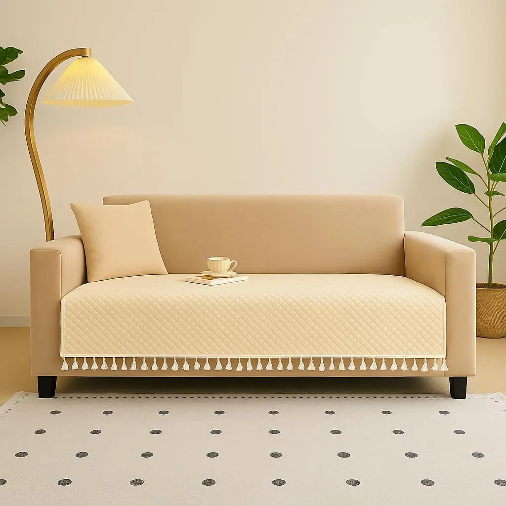 Beige Sofa Cover - Roseate