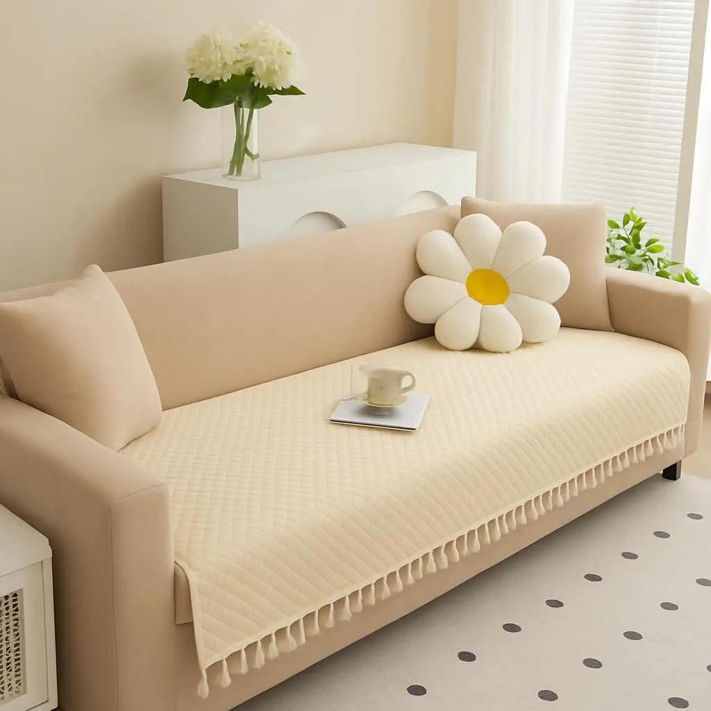 Beige Sofa Cover - Roseate