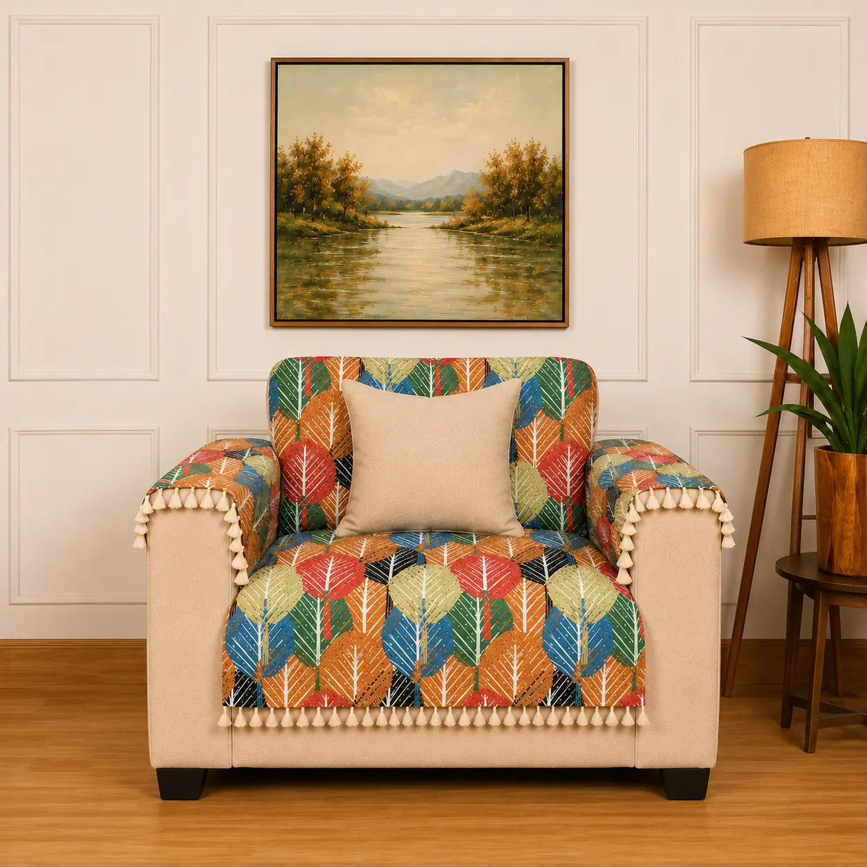Oblique Sofa Cover - Roseate
