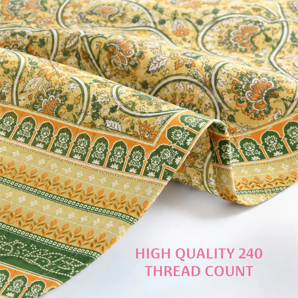 Bloom Double Bedsheet, 100% Cloud Cotton, 240 TC, 2 Pillow Covers