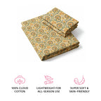 Bloom Double Bedsheet, 100% Cloud Cotton, 240 TC, 2 Pillow Covers