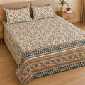 Florence Double Bedsheet, 100% Cloud Cotton, 240 TC, 2 Pillow Covers