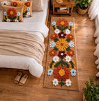 Tan Daisy Beige Runner Mat