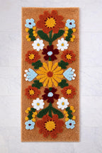 Tan Daisy Beige Runner Mat